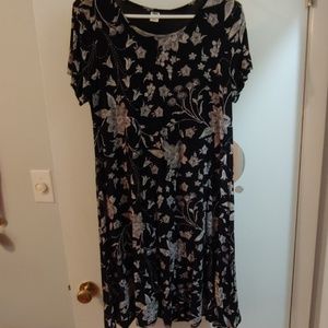 Old Navy black and floral swing dress